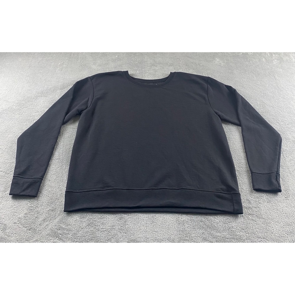 Hanes Live Love Comfort Mens Crewneck Sweatshirt Black Long Sleeve Fleece Large